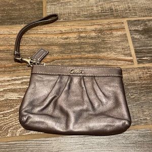 Silver Coach wristlet